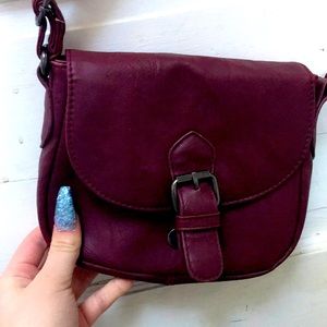 Red burgundy satchel purse